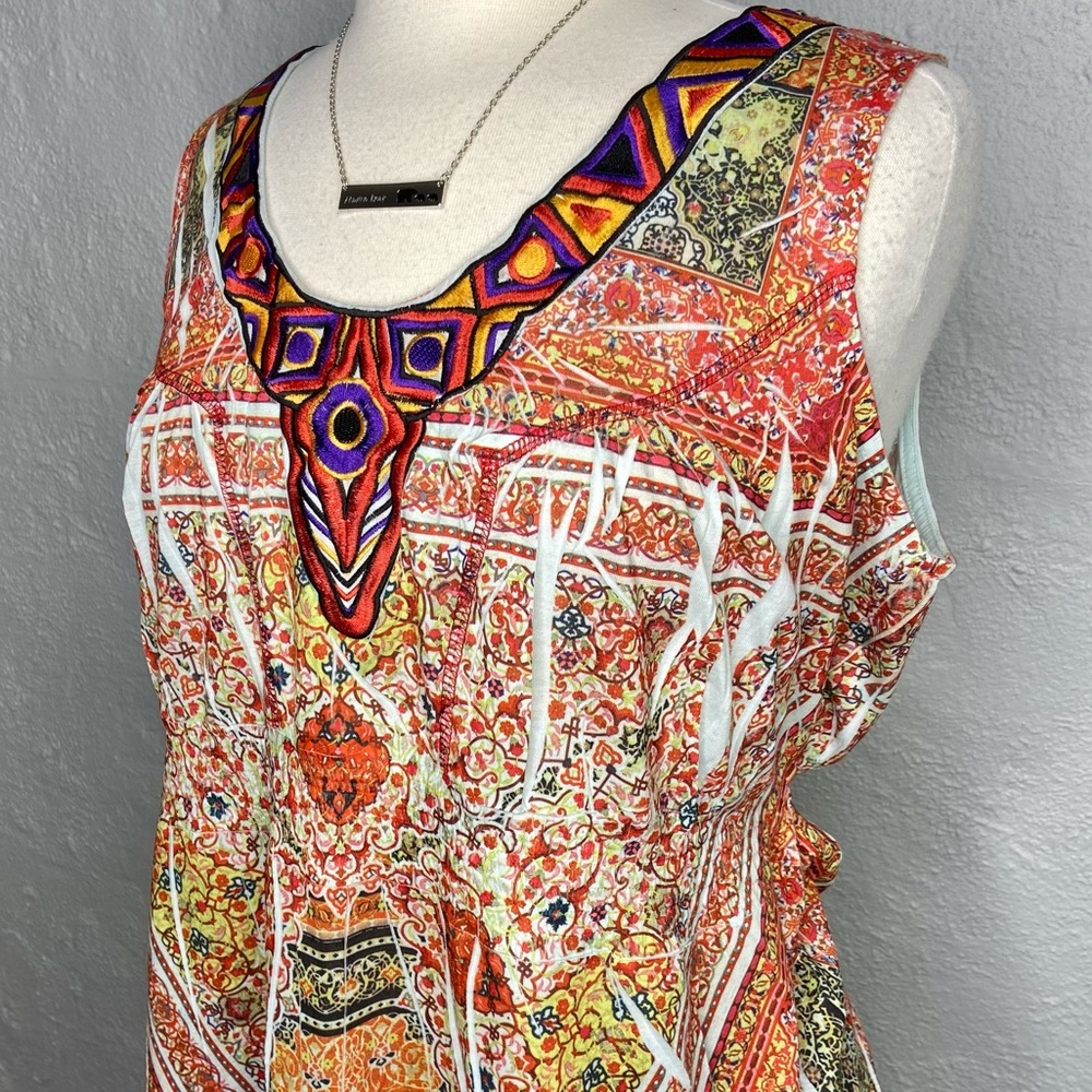 One World Live and Let Live Boho Tunic Top tie dye 1X - Picture 3 of 7
